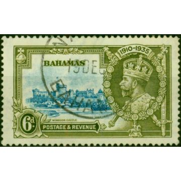 Bahamas 1935 6d Light Blue & Olive-Green SG143 Fine Used 