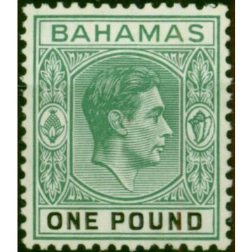 Bahamas 1938 £1 Deep Grey-Green & Black SG157 Thick Chalk Paper Fine LMM 