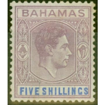 Bahamas 1938 5s Lilac & Blue SG156 Fine Mtd Mint 