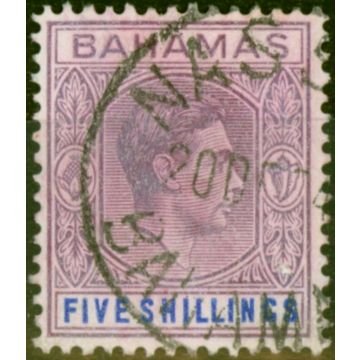 Bahamas 1942 5s Purple & Blue SG156b Fine Used (Variants Available)