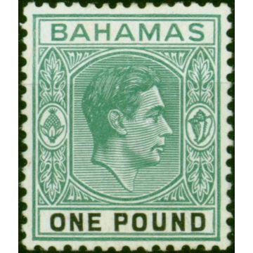 Bahamas 1944 £1 Deep Grey-Green & Black SG157b Ordin Paper V.F VLMM 