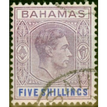 Bahamas 1946 5s Dull Mauve & Deep Blue SG156c V.F.U