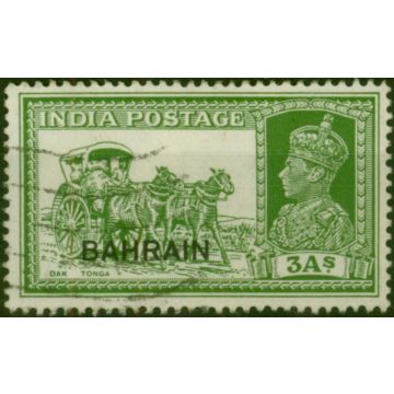 Bahrain 1941 3a Yellow-Green SG26 Fine Used