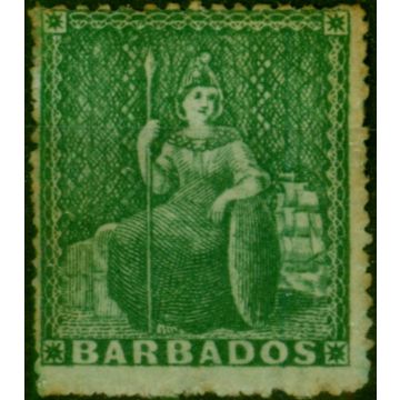 Barbados 1861 (1/2d) Green SG21 Good Unused 