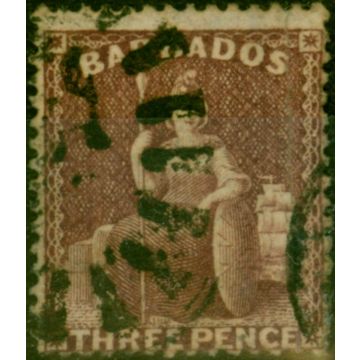 Barbados 1873 3d Brown-Purple SG63 Fine Used