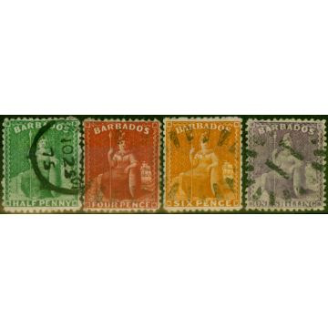 Barbados 1875 Perf 12.5 Wmk CC Set of 4 SG67-71 Fine Used CV £140