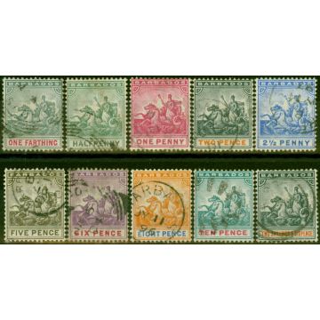 Barbados 1892-96 Set of 10 to 1st 2s6d SG105-114 Fine Used