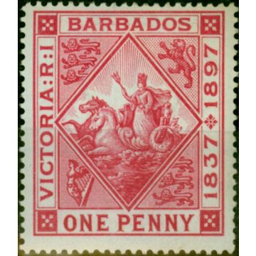 Barbados 1897 1d Rose SG118 Fine MM