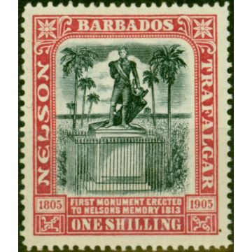 Barbados 1906 1s Black & Rose SG151 Fine MM 