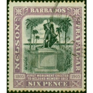 Barbados 1906 6d Black & Mauve SG150 Fine Used