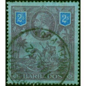 Barbados 1912 2s Purple & Blue-Blue SG179 Good Used 