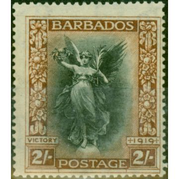 Barbados 1920 2s Black & Brown SG210w 'Crown to Left of CA' Fine MNH 