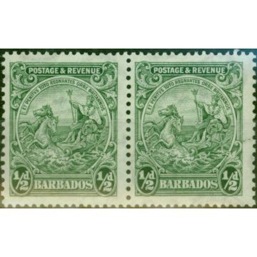 Barbados 1932 1/2d Green SG230a P.13 x 12 V.F MNH Pair 