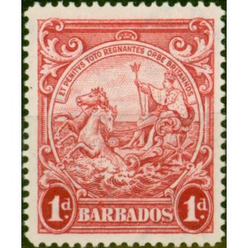 Barbados 1938 1d Scarlet SG249a P.14 Fine & Fresh MM