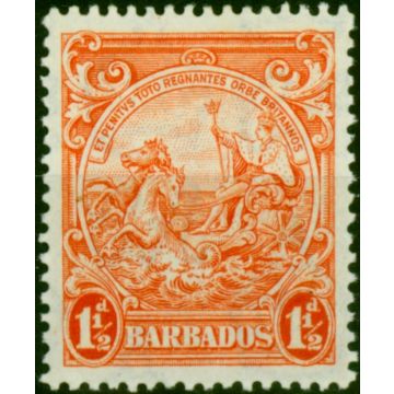 Barbados 1941 1 1/2d Orange SG250b P.14 Fine LMM 