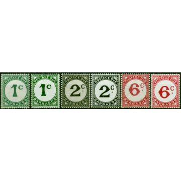 Barbados 1950-53 Postage Due Set of 6 Both Papers SGD4-D6a V.F MNH