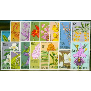 Barbados 1974 Orchids Set of 16 SG485-500 Ex 20c & 45c Very Fine MNH