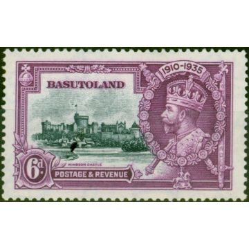 Basutoland 1935 Jubilee 6d Slate & Purple SG14h 'Dot by Flagstaff' V.F VLMM