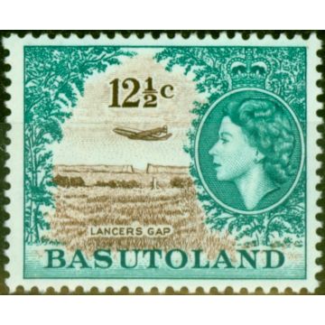 Basutoland 1962 12 1/2c Brown & Turquoise-Green SG76 Fine Lightly Mtd Mint