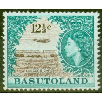 Basutoland 1964 12 1/2c Brown & Turq-Green SG90 Wmk 12 Fine MNH 