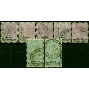 Bechuanaland 1888 Set of 7 to 2s SG10-16 Fine Used 