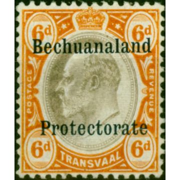 Bechuanaland 1910 6d Black & Brown-Orange SGF1 V.F LMM 