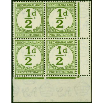 Bechuanaland 1932 1/2d Sage-Green SGD4 V.F MNH Interpane Block of 4 
