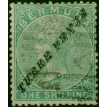 Bermuda 1874 3d on 1s Green SG13 Type 6 Fine Used 
