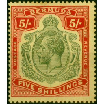 Bermuda 1918 5s Deep Green & Deep Red-Yellow SG53 Fine MM
