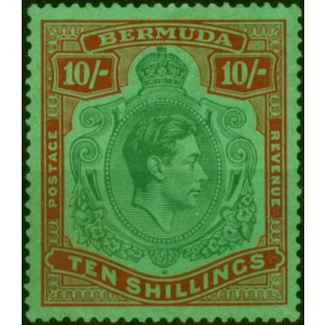 Bermuda 1938 10s Green & Dp Lake-Pale Emerald SG119 Fine VLMM