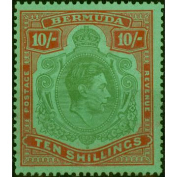 Bermuda 1939 10s Bluish Green & Deep Red-Green SG119a Fine MM 