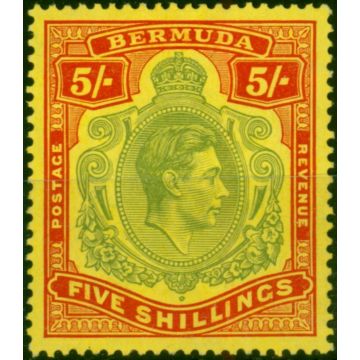 Bermuda 1939 5s Pale Green & Red-Yellow SG118a Fine LMM 