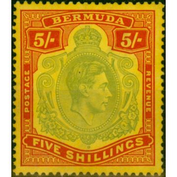 Bermuda 1939 5s Pale Green & Red-Yellow SG118a Fine MM
