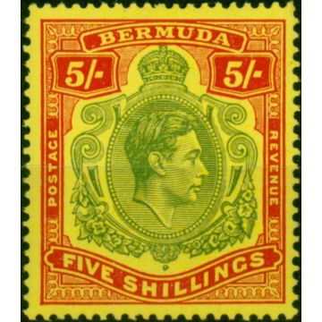 Bermuda 1950 5s Yellow-Green & Red-Pale Yellow SG118f V.F MNH (2)