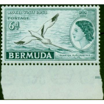 Bermuda 1953 6d Black & Deep Turquoise SG143 Fine MNH (2) 