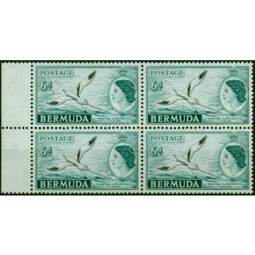 Bermuda 1953 6d Black & Deep Turquoise SG143 Fine MNH Block of 4 