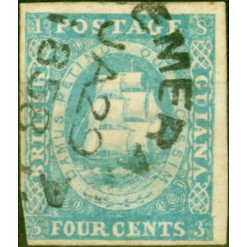 British Guiana 1855 4c Pale Blue SG20 Fine Used