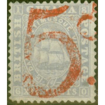 B.Guiana 1860 5d in Red on 12c Lilac Postage Payable Great Brtain For Overseas Letters Mint 