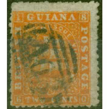 British Guiana 1862 2c Orange SG43 P.12  Good Used 