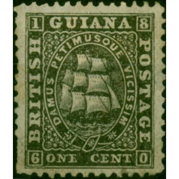 British Guiana 1863 1c Black SG42 Good MM 