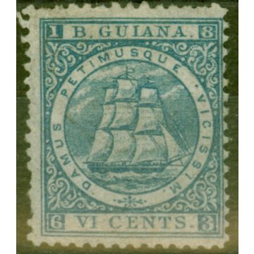 British Guiana 1863 6c Milky Blue SG72 Fine & Very Fresh Lightly Mtd Mint Regummed 