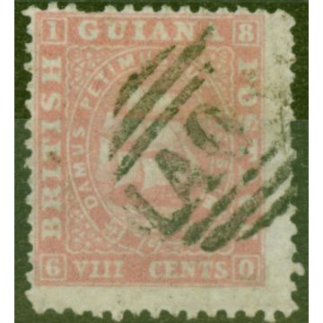 British Guiana 1863 8c Pink SG54 P. 12.5-13 Good Used 
