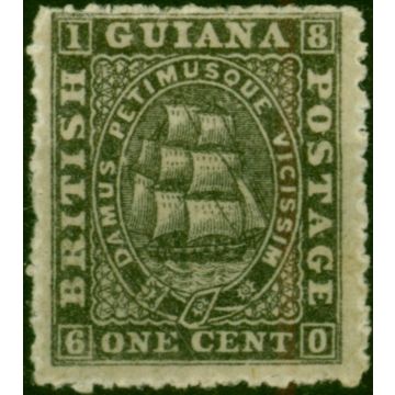 British Guiana 1864 1c Black SG57 Fine & Fresh MM 