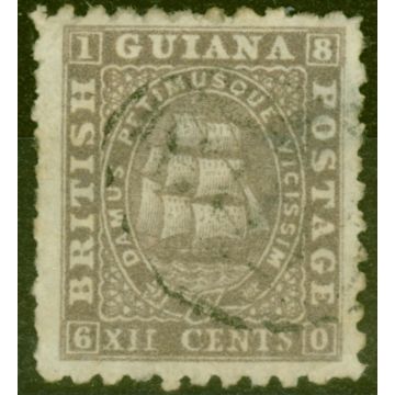 British Guiana 1865 12c Grey-Lilac SG65a P.10 Good Used Ex-Frederick Small 