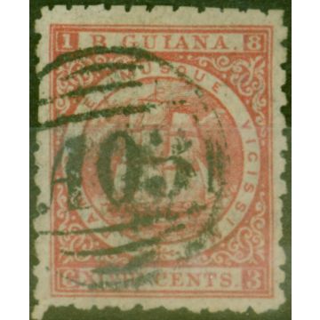 British Guiana 1866 48c Red SG105 P.10 Fine Used 