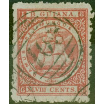 British Guiana 1867 48c Red SG105 P.10 Fine Used 