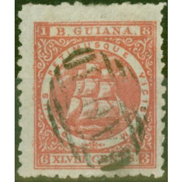 British Guiana 1867 48c Red SG105 P. 10 Fine Used Ex-Fred Small 