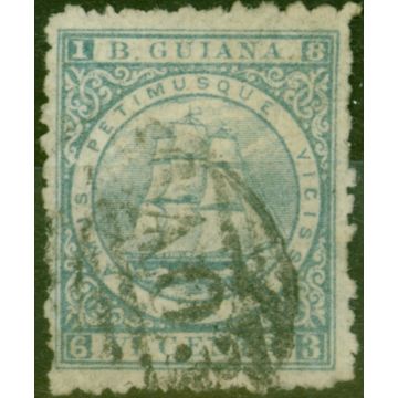 British Guiana 1867 6c Milky Blue SG92 P.10 Fine Used 