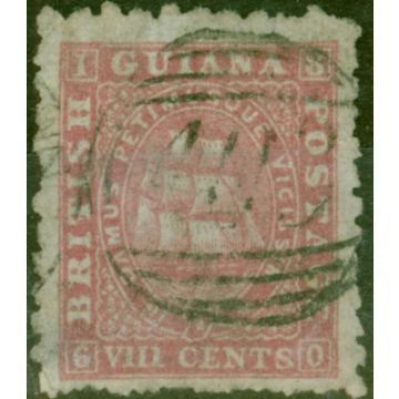 British Guiana 1871 8c Pink SG95 P.10 Fine Used. 
