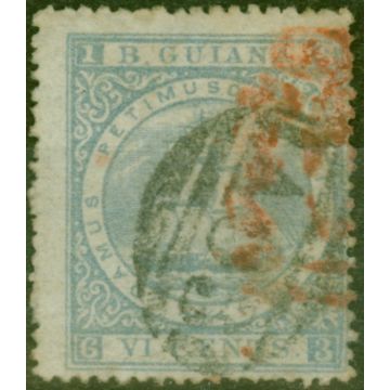 British Guiana 1875 6c Pale Ultramarine SG111 P.15 Fine Used 